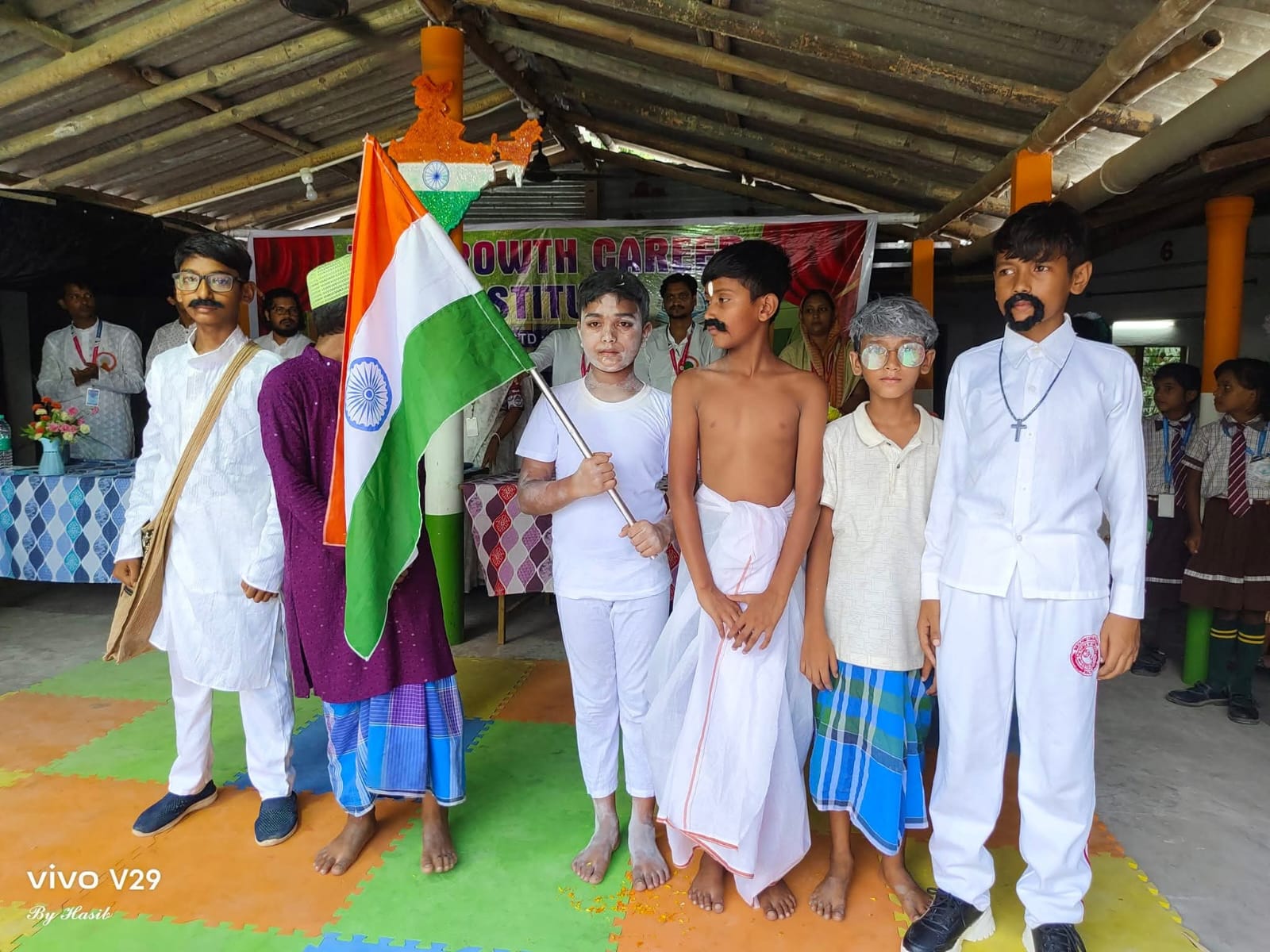 Students in patriotic attire